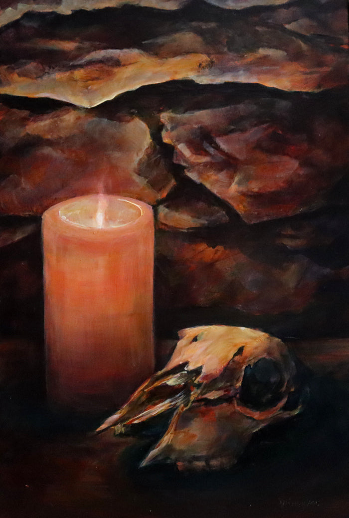 Lamb Skull and Candle