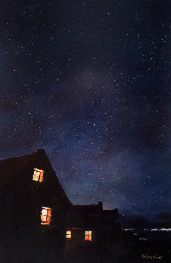 Night Sky Over the Cottages